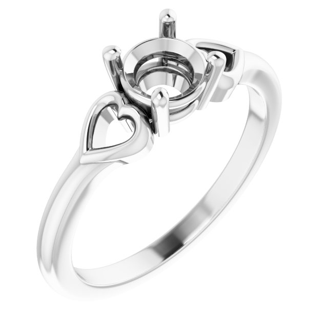 Solitaire Heart Ring