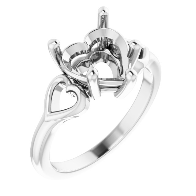 Solitaire Heart Ring