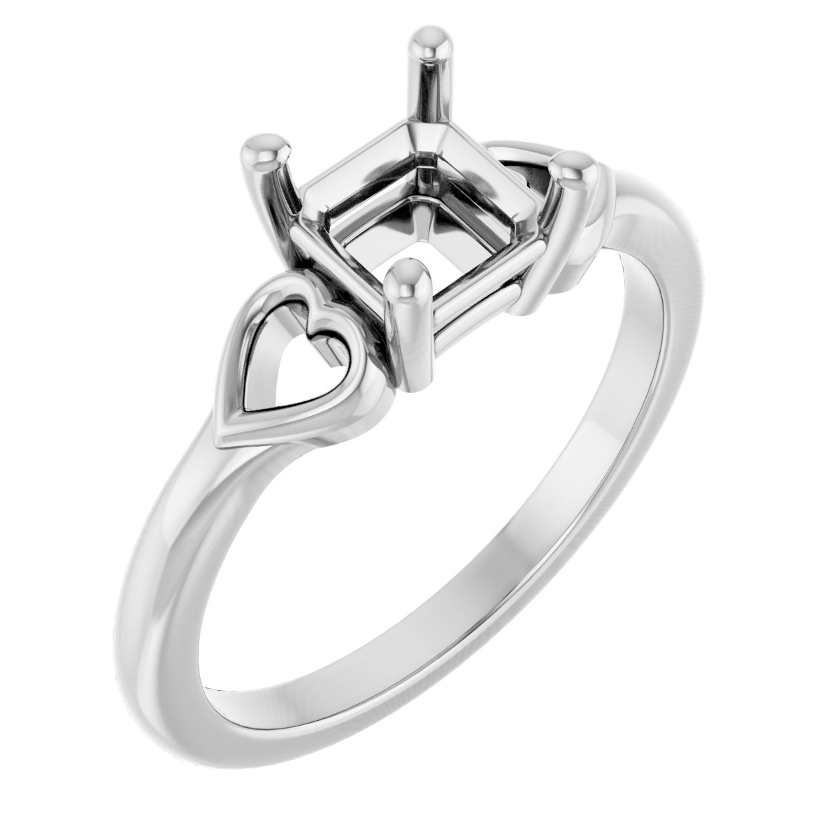 Solitaire Heart Ring