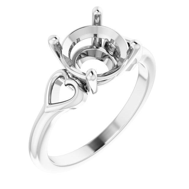 Solitaire Heart Ring