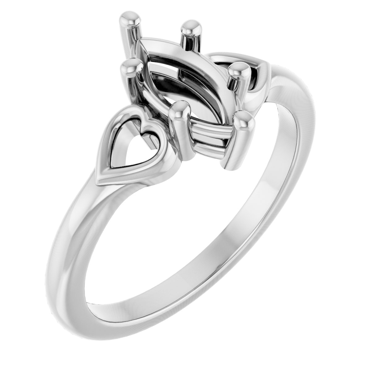 Solitaire Heart Ring