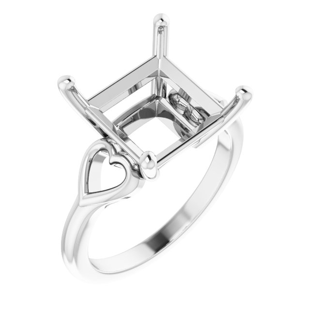 Solitaire Heart Ring