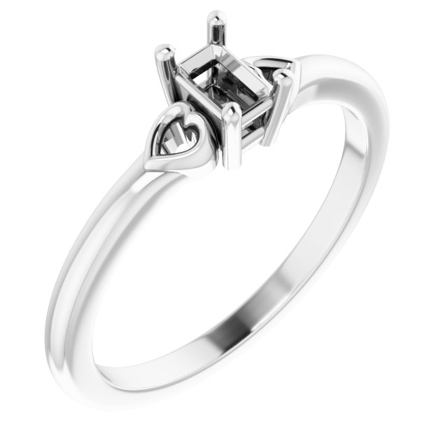 Solitaire Heart Ring