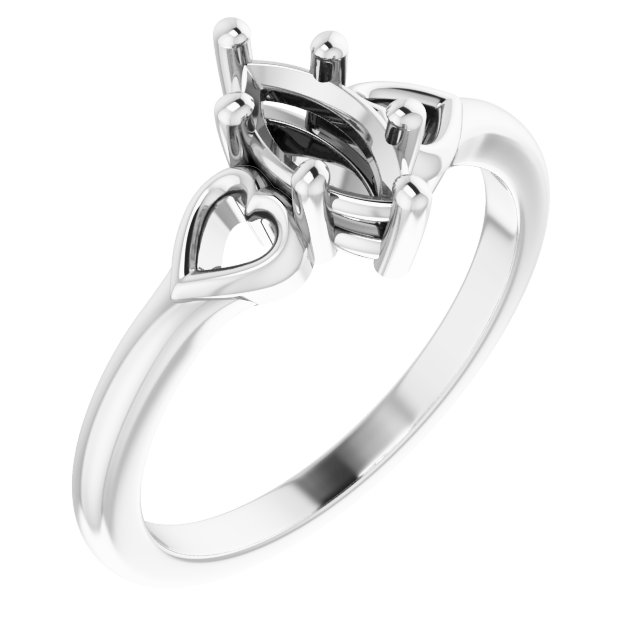 Solitaire Heart Ring