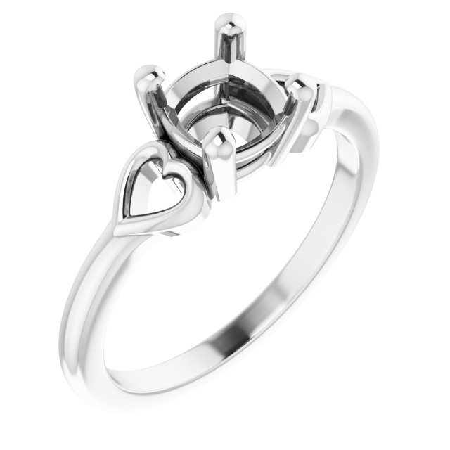 Solitaire Heart Ring