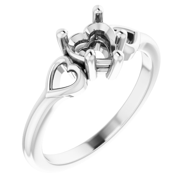 Solitaire Heart Ring