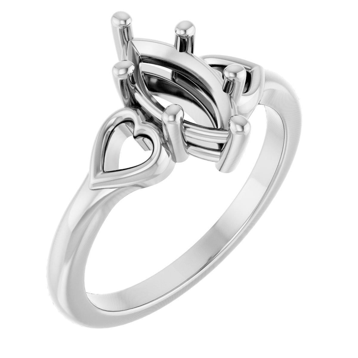 Solitaire Heart Ring