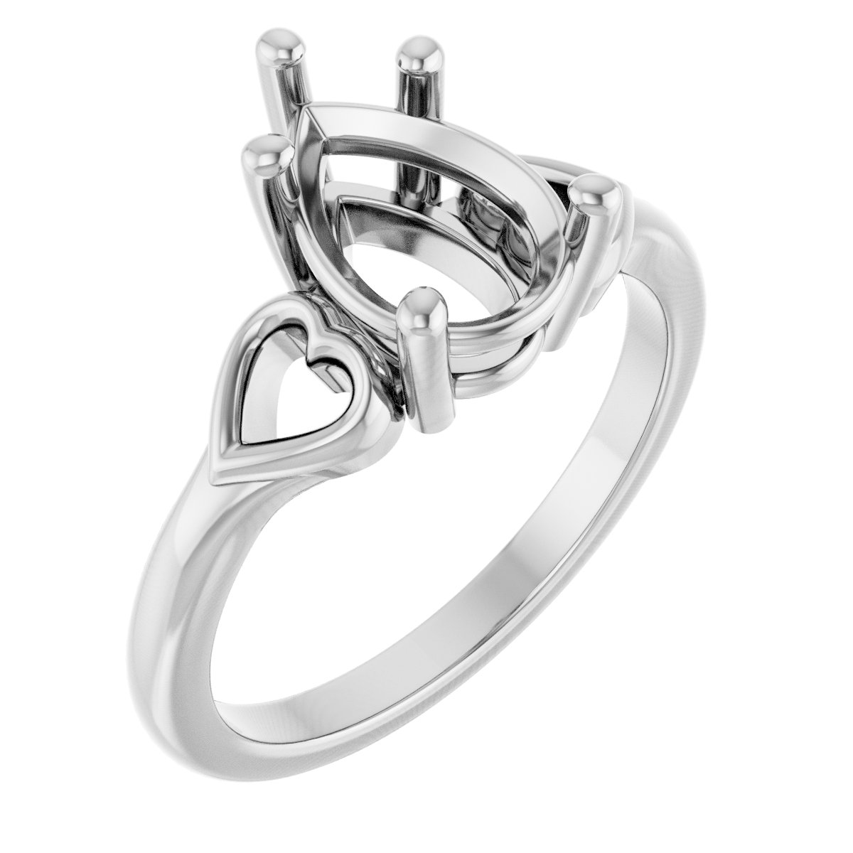 Solitaire Heart Ring