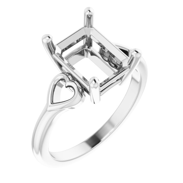 Solitaire Heart Ring