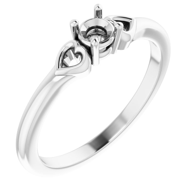 Solitaire Heart Ring