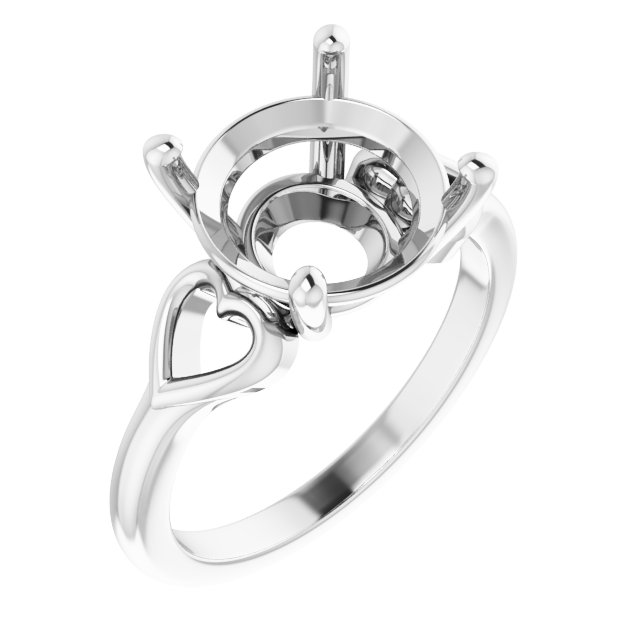 Solitaire Heart Ring