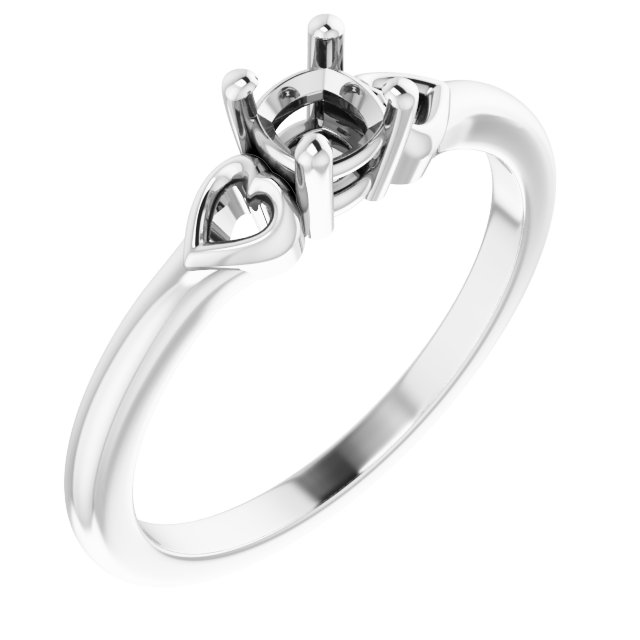 Solitaire Heart Ring