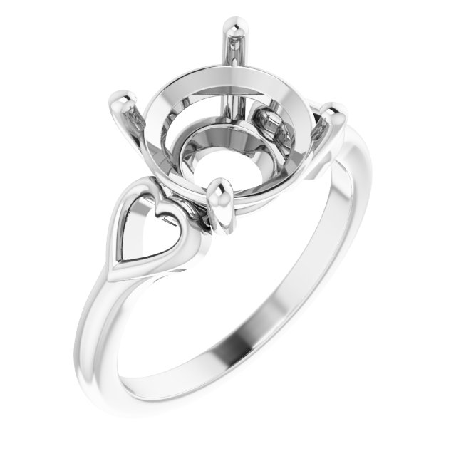 Solitaire Heart Ring