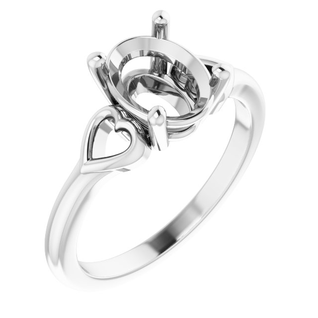 Solitaire Heart Ring