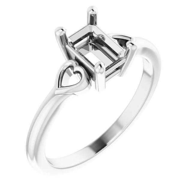 Solitaire Heart Ring