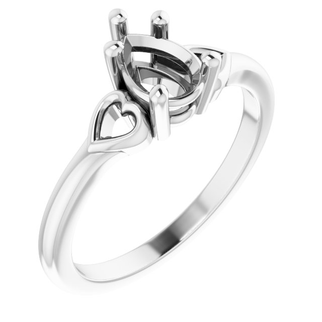 Solitaire Heart Ring