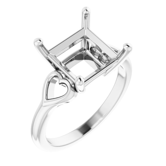 Solitaire Heart Ring