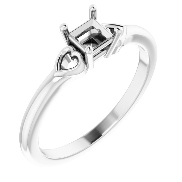 Solitaire Heart Ring