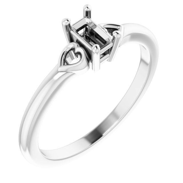 Solitaire Heart Ring