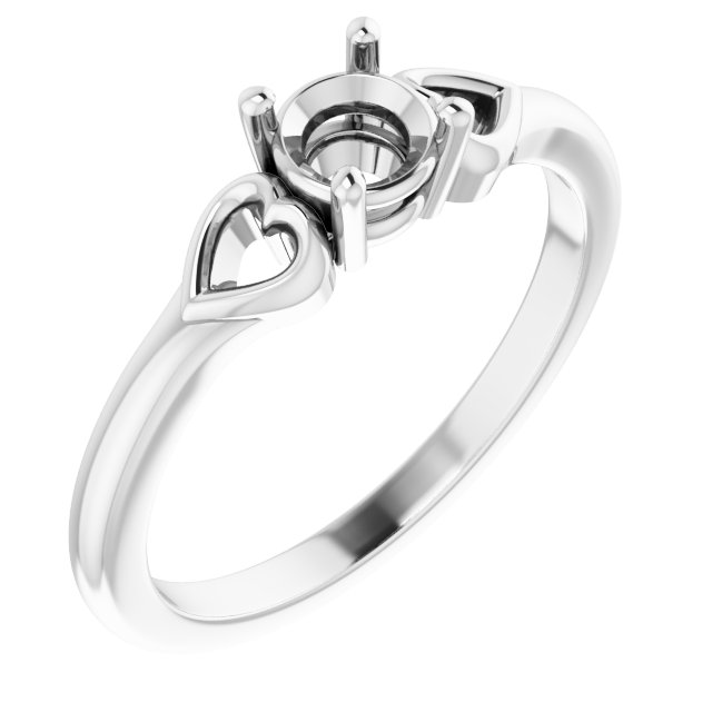 Solitaire Heart Ring