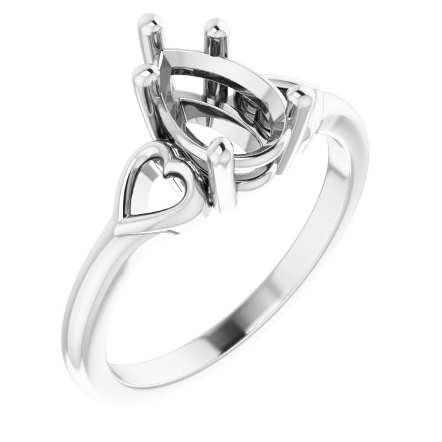 Solitaire Heart Ring