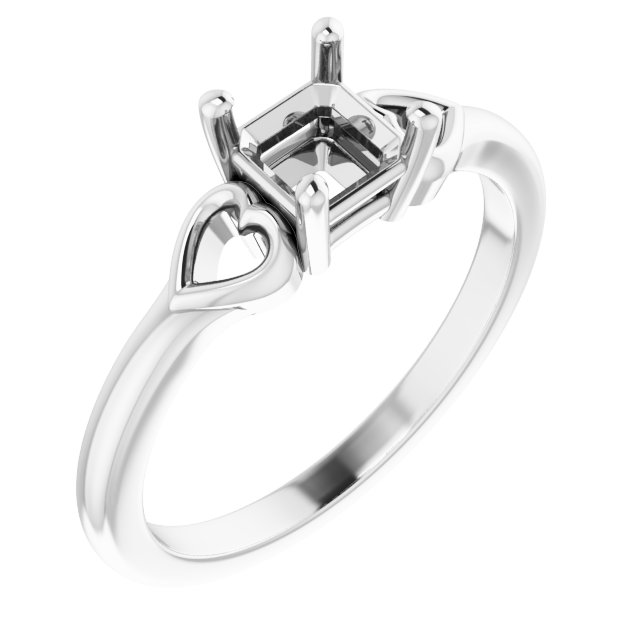 Solitaire Heart Ring
