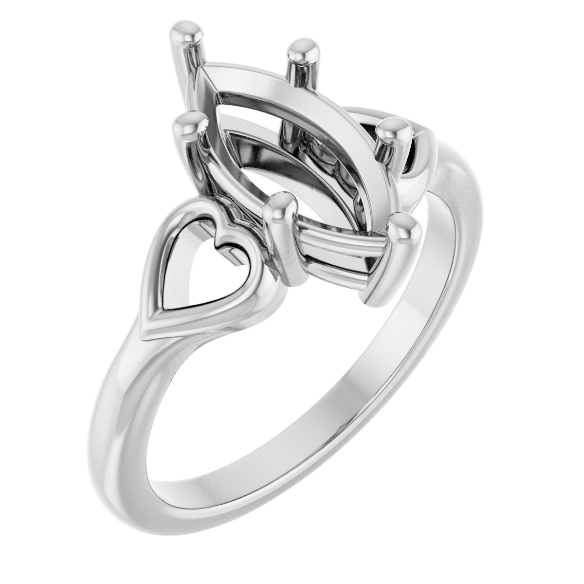 Solitaire Heart Ring