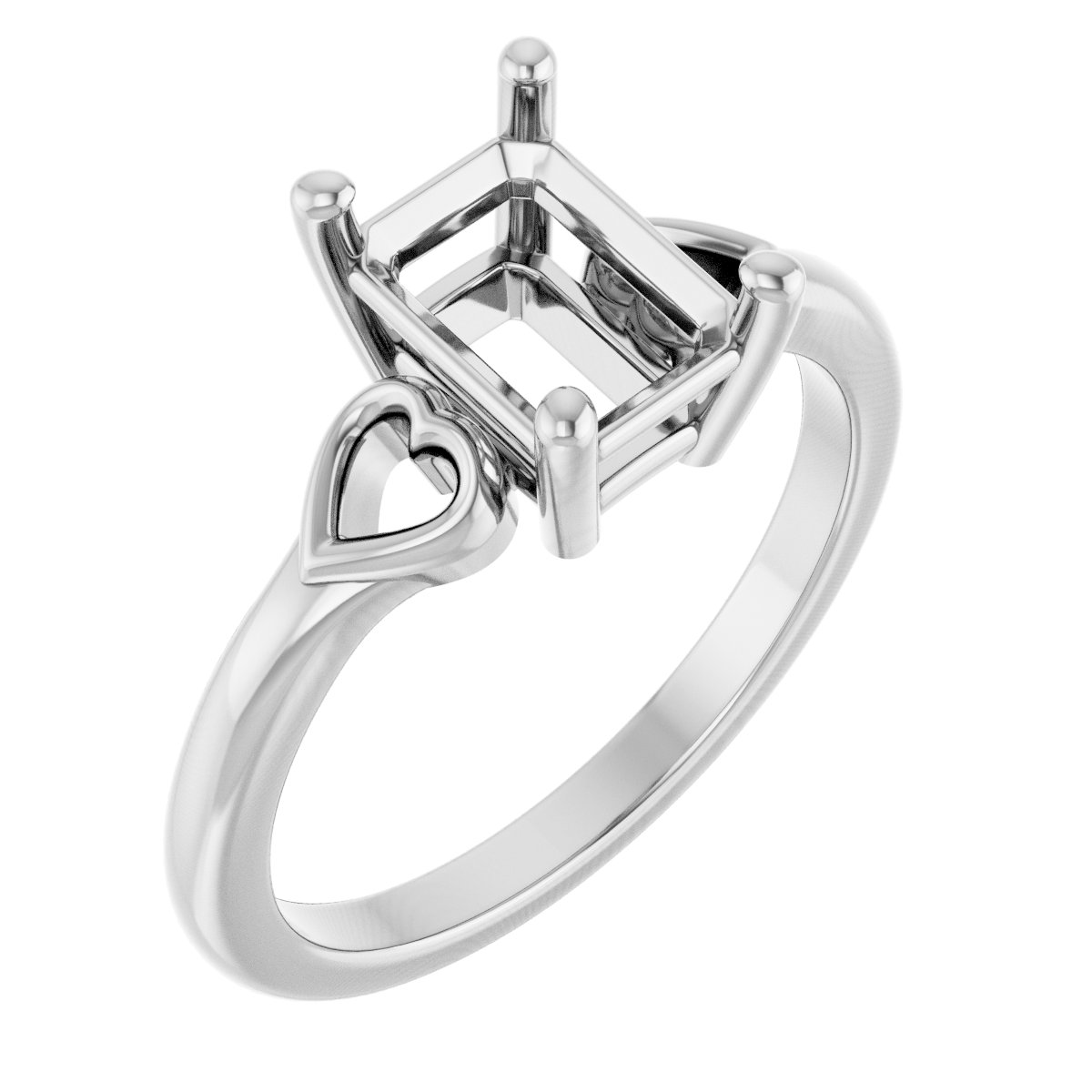Solitaire Heart Ring