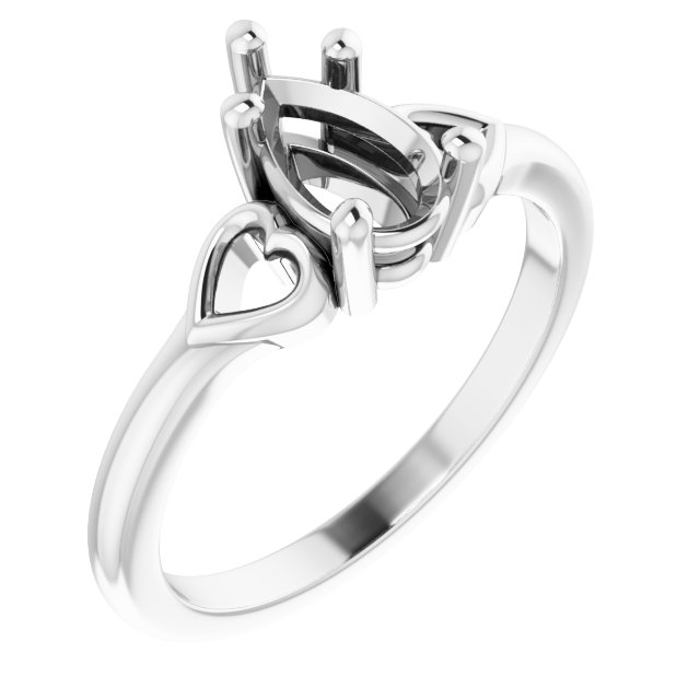 Solitaire Heart Ring