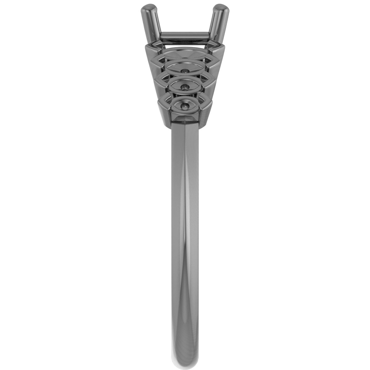 6 mm Square Engagement Ring Mounting view 4