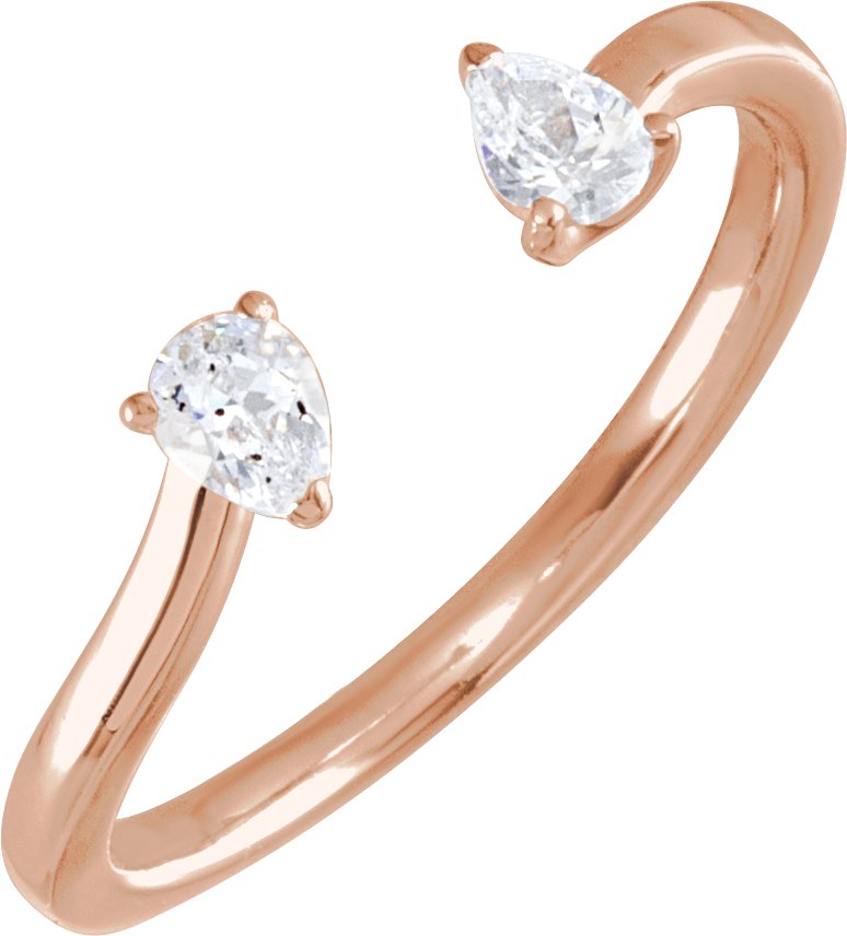 14K Rose 1/5 CTW Lab-Grown Diamond Two-Stone Ring