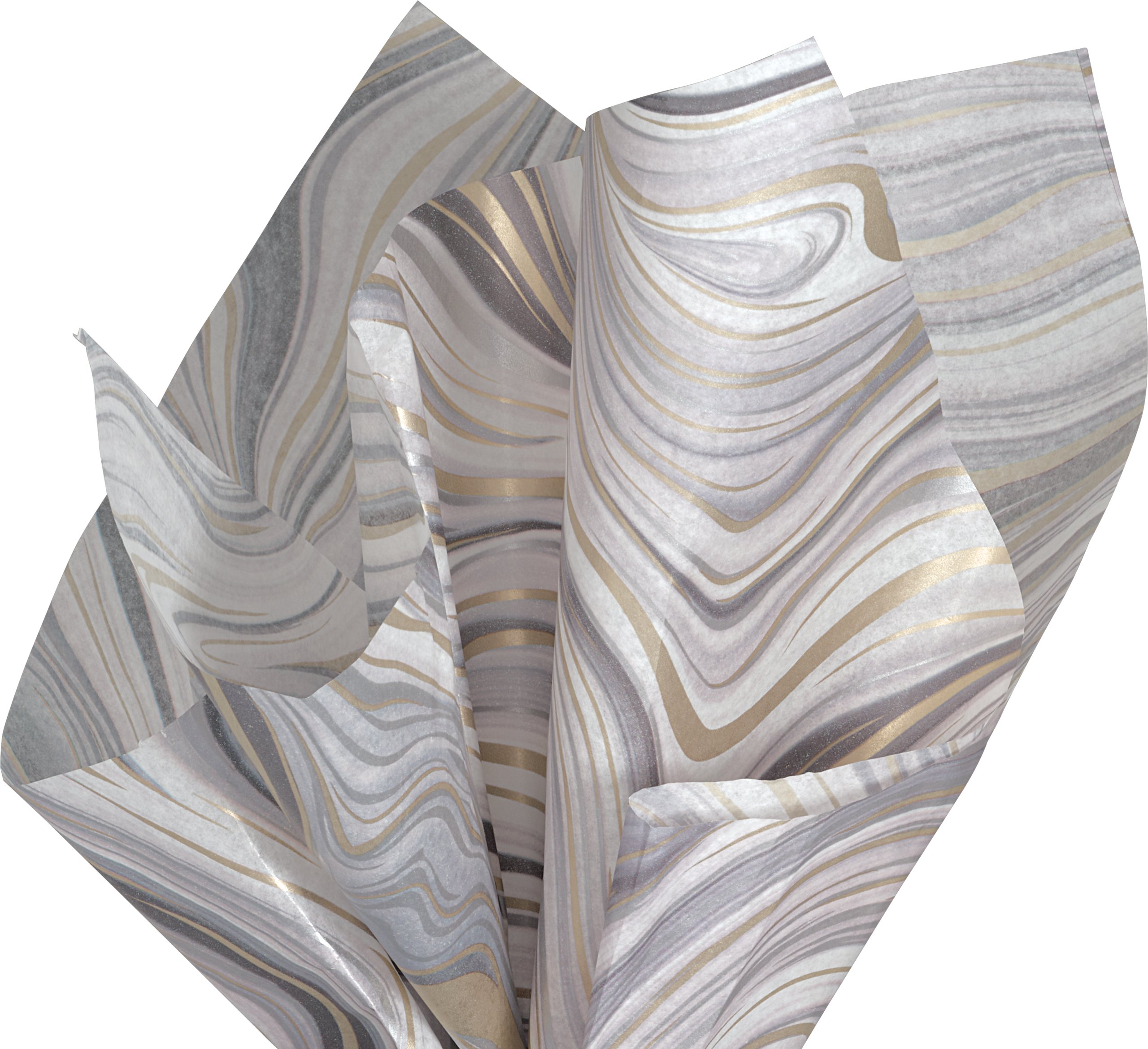 Metallic Silver & Gold Marbleized Tissue Paper - Fine Jewelry Gift Packaging
