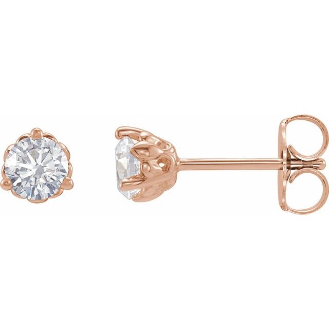 14K Rose 1/5 CTW Natural Diamond Fleur-de-Lis Earrings