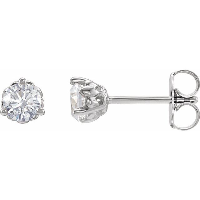 14K White 1/3 CTW Natural Diamond Fleur-de-Lis Earrings