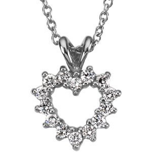 Platinum 1/5 CTW Natural Diamond Heart Pendant