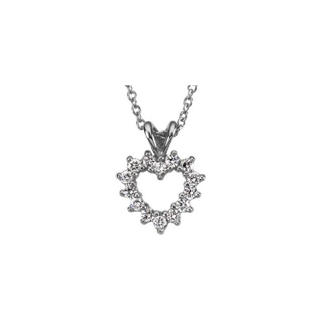 Platinum 1/5 CTW Diamond Heart 18" Necklace