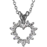  Platinum Diamond Heart Pendant