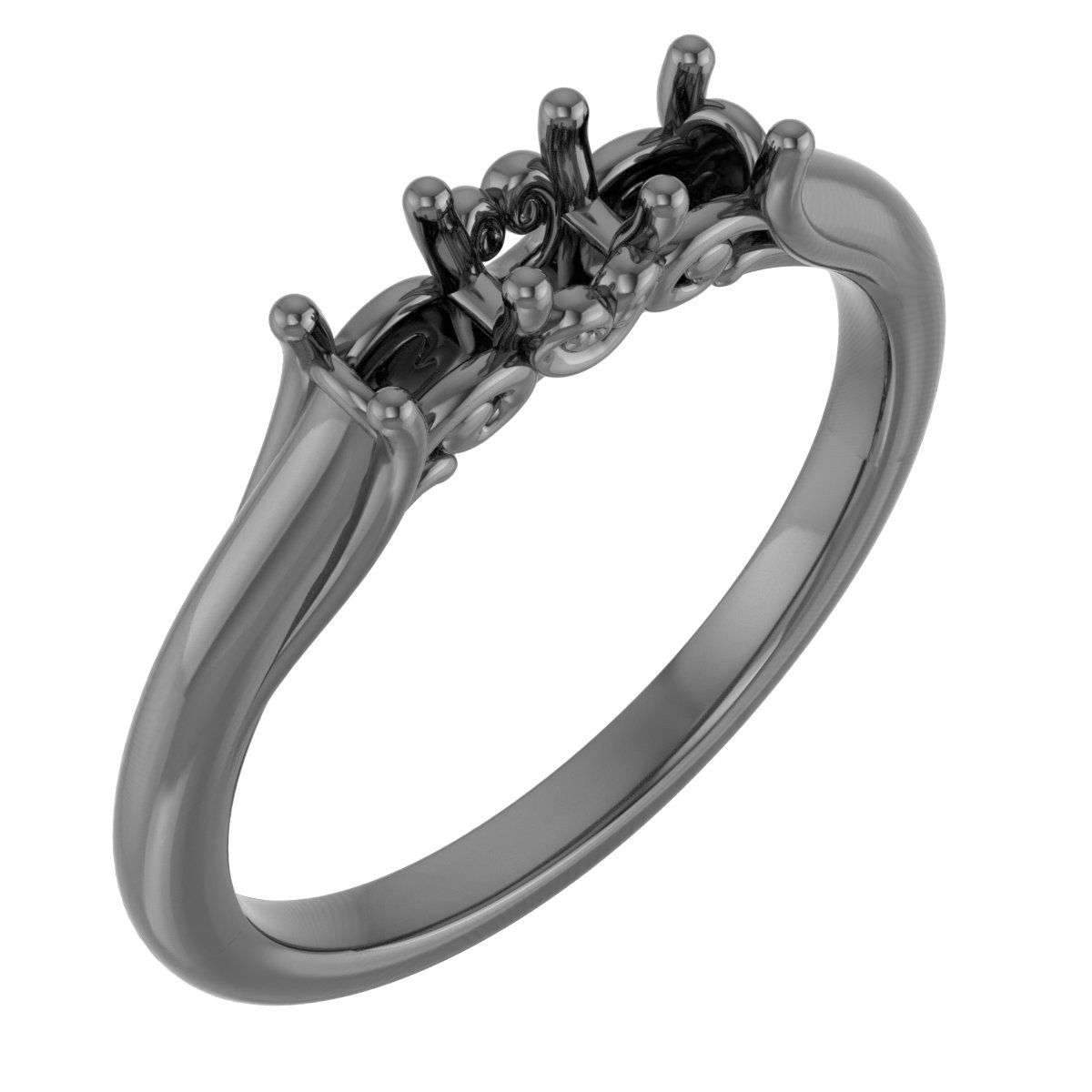 6x4 mm Oval Anniversary Band Mounting