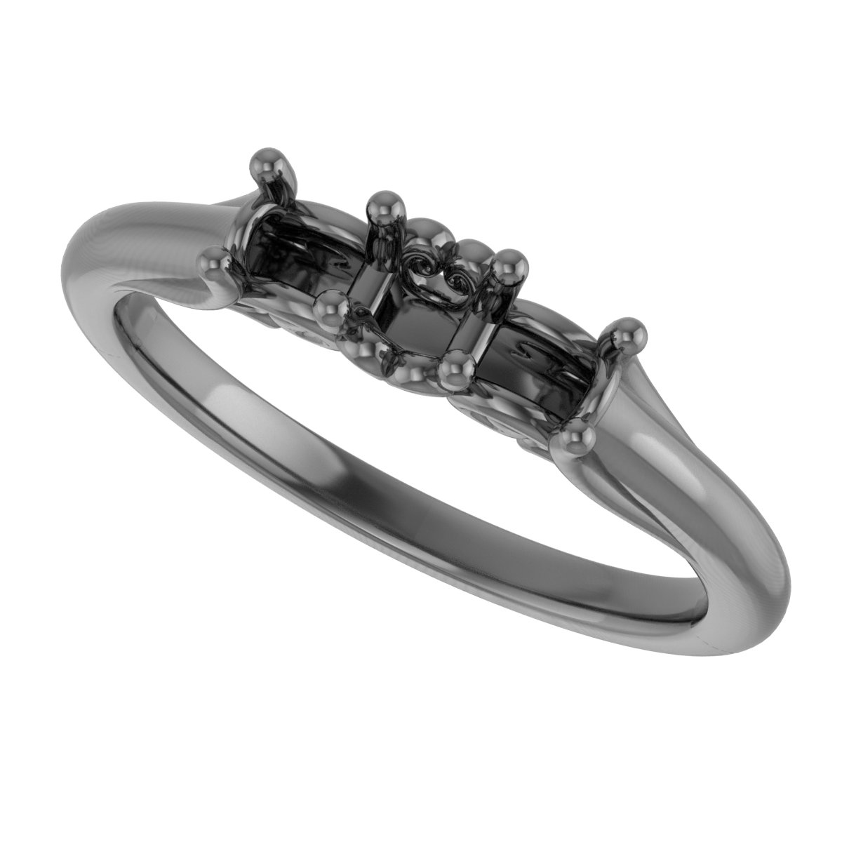 6x4 mm Oval Anniversary Band Mounting view 5