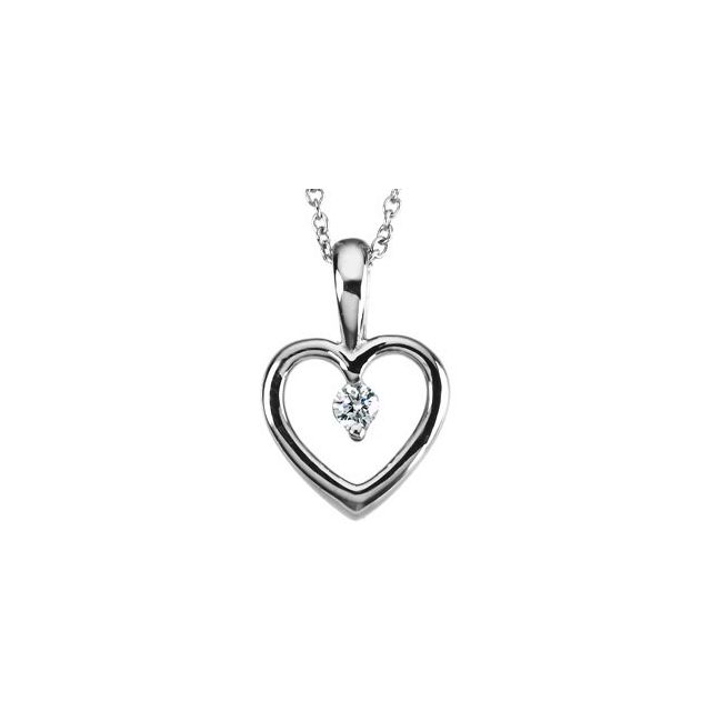 Platinum .07 CT Natural Diamond Heart 18