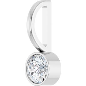 Platinum 1/5 CT Natural Diamond Charm/Pendant