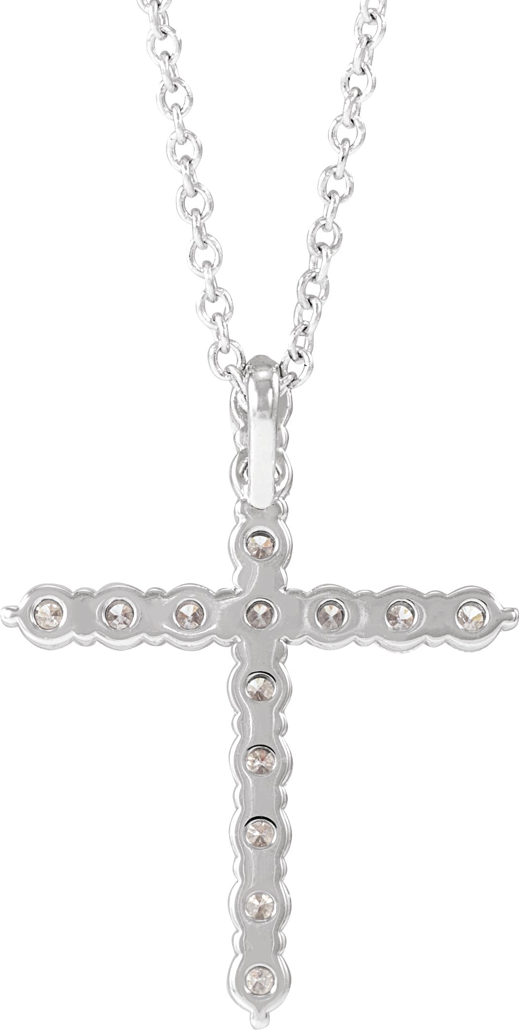 14K White .50 CTW Lab Grown Diamond Cross 16 18 inch Necklace Ref 21558842