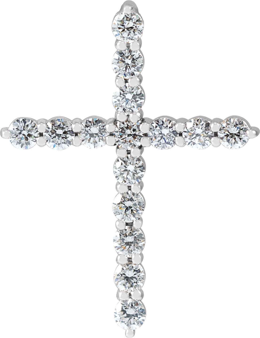 14K White .50 CTW Natural Diamond Cross Pendant Ref 19895783