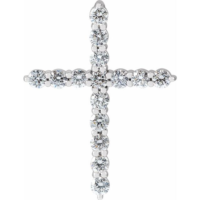 Platinum 1/2 CTW Natural Diamond Cross Pendant