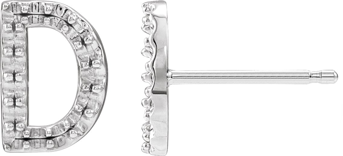 Accented Initial Stud Earrings