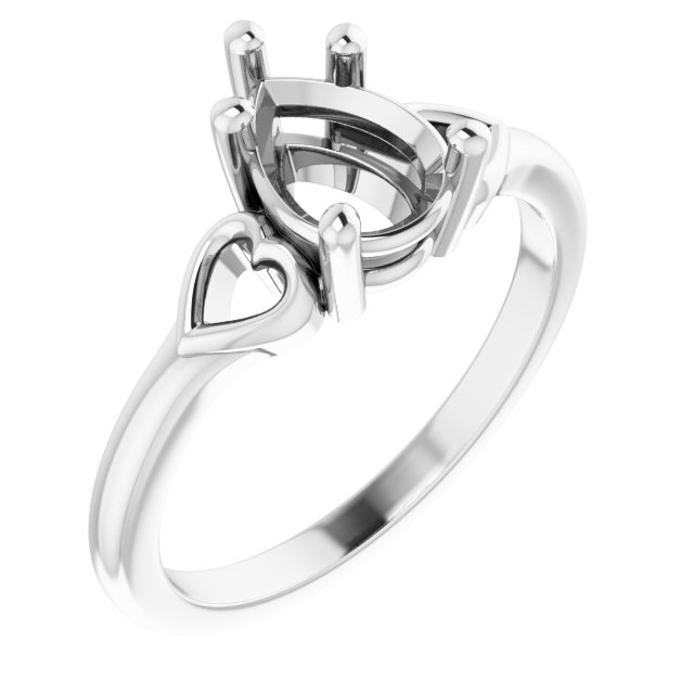 Solitaire Heart Ring