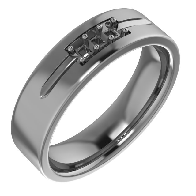4.5x3 mm Emerald Mens Band Mounting