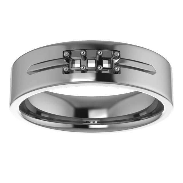 4.5x3 mm Emerald Mens Band Mounting view 3