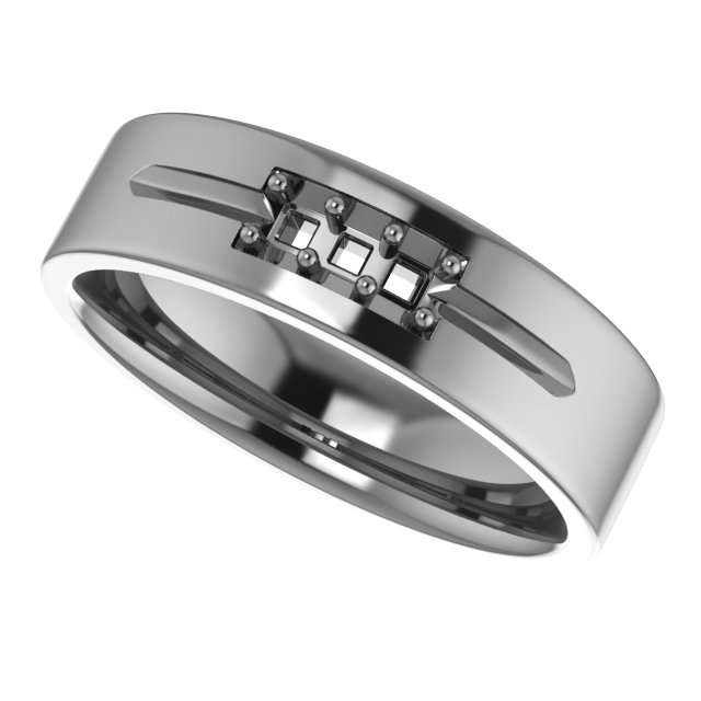 4.5x3 mm Emerald Mens Band Mounting view 5