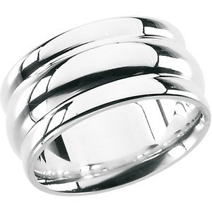 Sterling Silver Grooved Ring